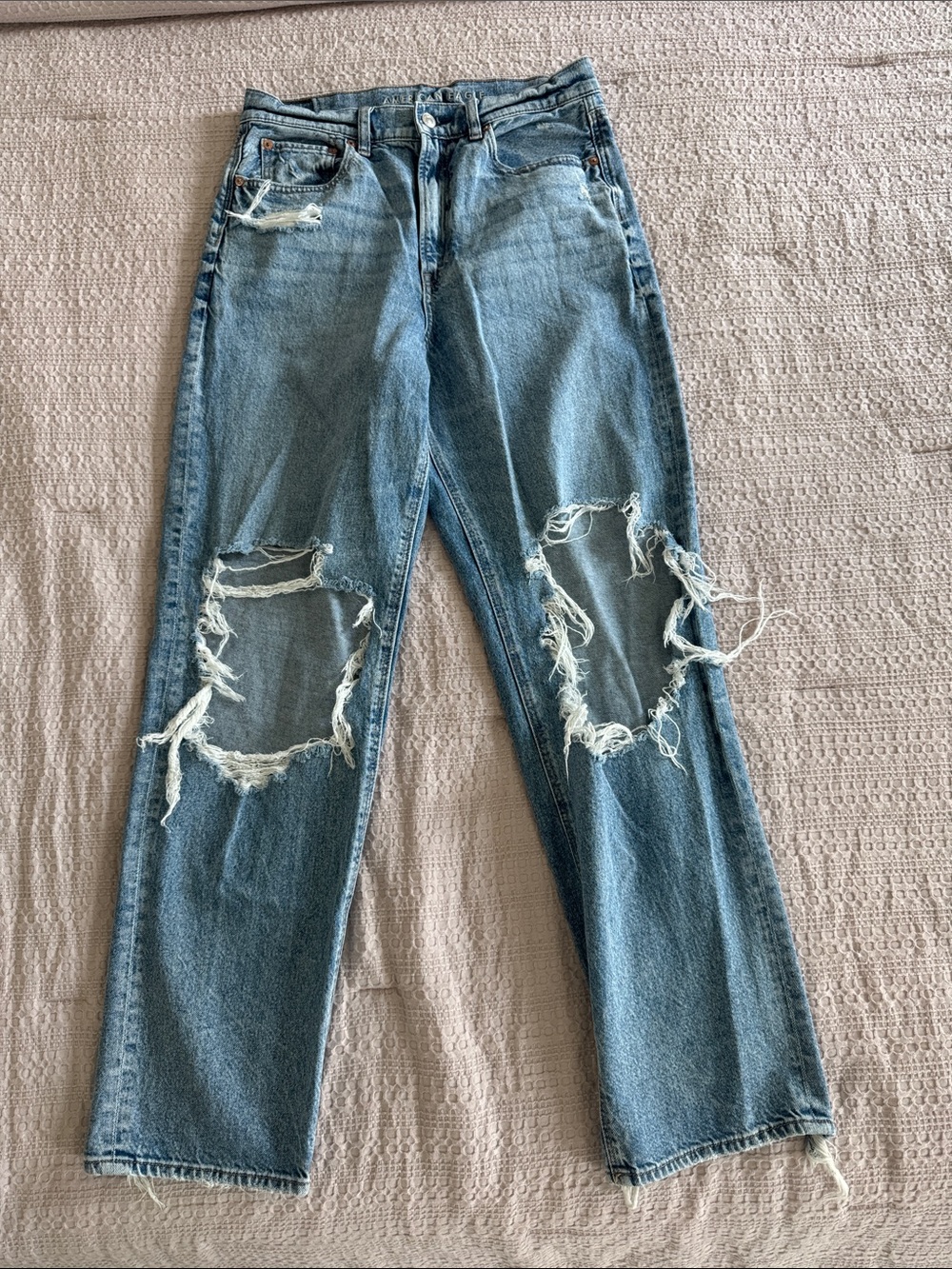 American Eagle Outfitters Light Blue Distressed Boyfriend Jeans